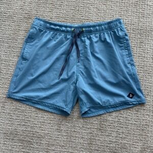 Sperry Top Spider Men's Swimming Trunks Large 5" Inseam Blue Drawstring Pockets‎